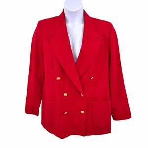 VTG H&W HAWKSLEY & WIGHT DOUBLE-BREASTED WORSTED WOOL BLAZER DCRTVE GOLD BUTTONS